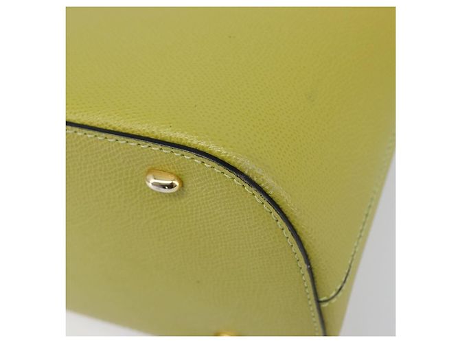 Céline Borsa a mano CELINE in pelle 2way Verde Tono Oro Auth 202586 - vista 12
