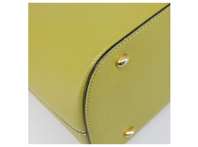 Céline Borsa a mano CELINE in pelle 2way Verde Tono Oro Auth 202586 - vista 13