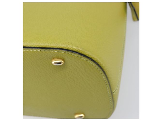Céline Borsa a mano CELINE in pelle 2way Verde Tono Oro Auth 202586 - vista 14