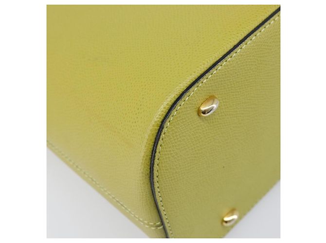 Céline Borsa a mano CELINE in pelle 2way Verde Tono Oro Auth 202586 - vista 15
