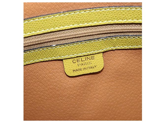 Céline Borsa a mano CELINE in pelle 2way Verde Tono Oro Auth 202586 - vista 18