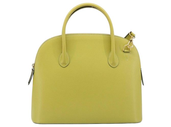 Céline Borsa a mano CELINE in pelle 2way Verde Tono Oro Auth 202586 - vista 2