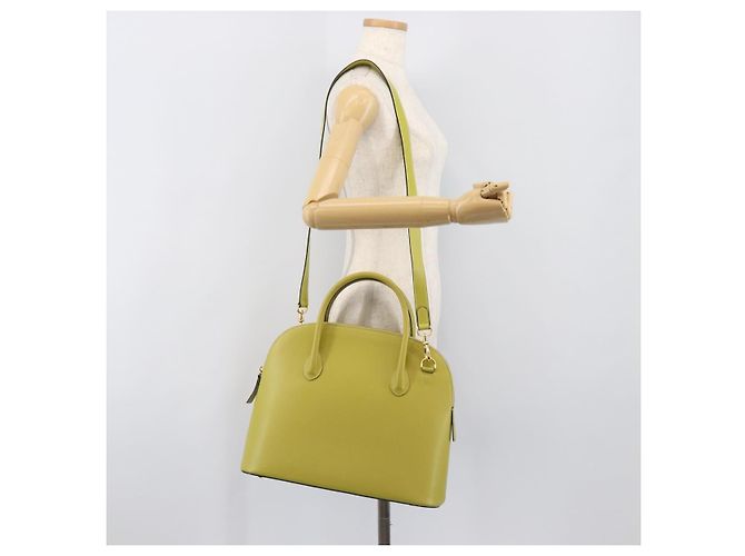 Céline Borsa a mano CELINE in pelle 2way Verde Tono Oro Auth 202586 - vista 25
