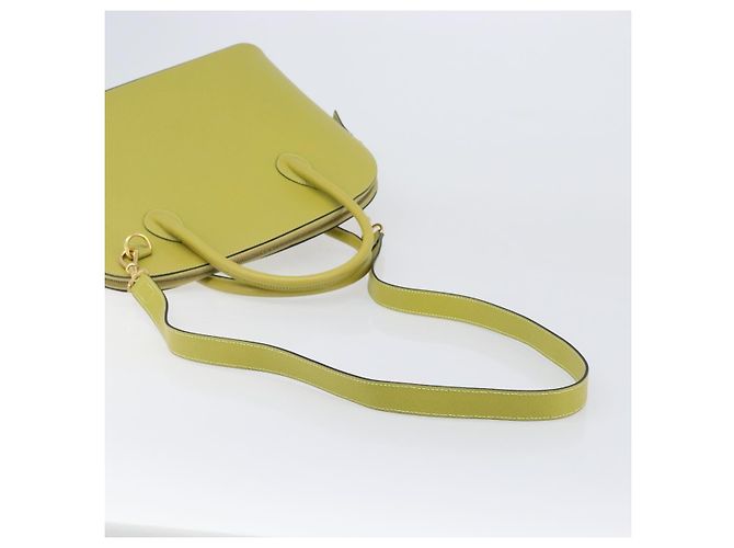 Céline Borsa a mano CELINE in pelle 2way Verde Tono Oro Auth 202586 - vista 9