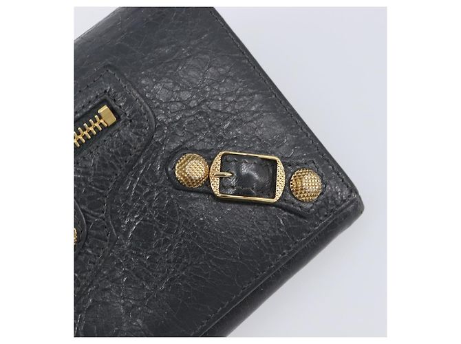 Portafoglio BALENCIAGA Classic Continental Zip Wallet in pelle grigio e oro 253054 Auth 202730A Marrone D'oro - vista 14