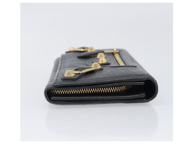 Portafoglio BALENCIAGA Classic Continental Zip Wallet in pelle grigio e oro 253054 Auth 202730A Marrone D'oro - vista 4