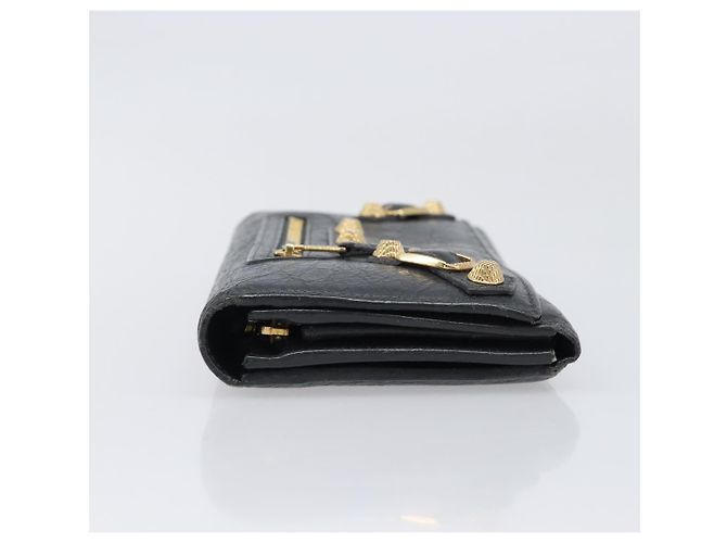 Portafoglio BALENCIAGA Classic Continental Zip Wallet in pelle grigio e oro 253054 Auth 202730A Marrone D'oro - vista 5
