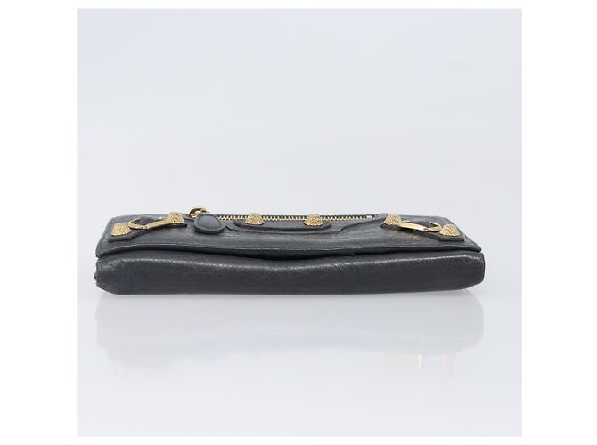 Portafoglio BALENCIAGA Classic Continental Zip Wallet in pelle grigio e oro 253054 Auth 202730A Marrone D'oro - vista 7