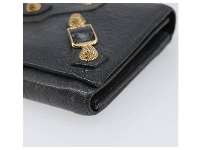 Portafoglio BALENCIAGA Classic Continental Zip Wallet in pelle grigio e oro 253054 Auth 202730A Marrone D'oro - vista 8