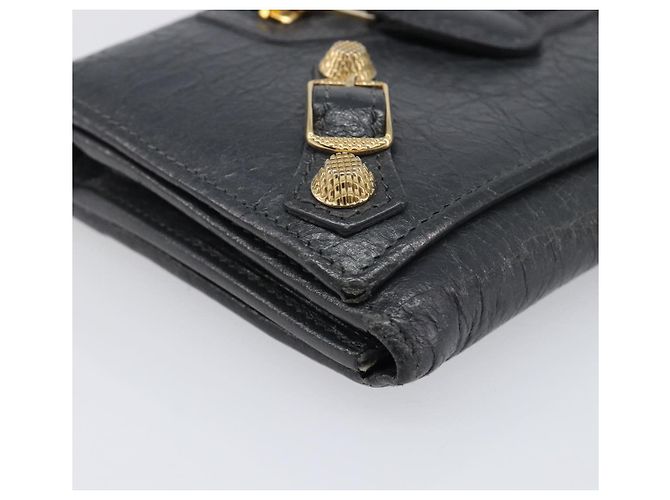 Portafoglio BALENCIAGA Classic Continental Zip Wallet in pelle grigio e oro 253054 Auth 202730A Marrone D'oro - vista 9