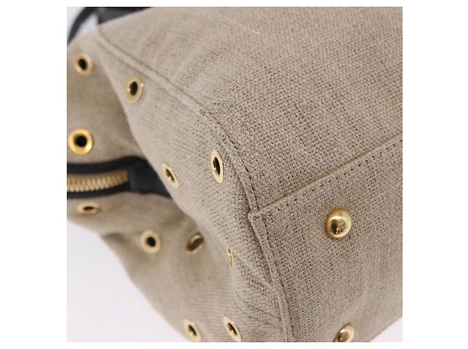 Borsa a mano FENDI Chameleon Canvas 2way Beige Tono Oro 8BL114 Auth 202092 - vista 11