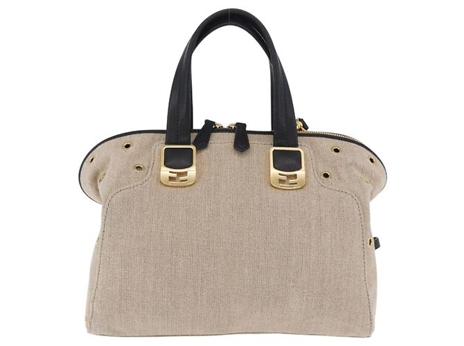 Borsa a mano FENDI Chameleon Canvas 2way Beige Tono Oro 8BL114 Auth 202092 - vista 2