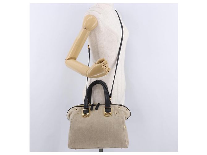 Borsa a mano FENDI Chameleon Canvas 2way Beige Tono Oro 8BL114 Auth 202092 - vista 27