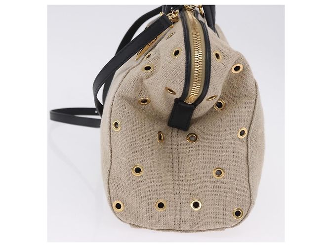 Borsa a mano FENDI Chameleon Canvas 2way Beige Tono Oro 8BL114 Auth 202092 - vista 4