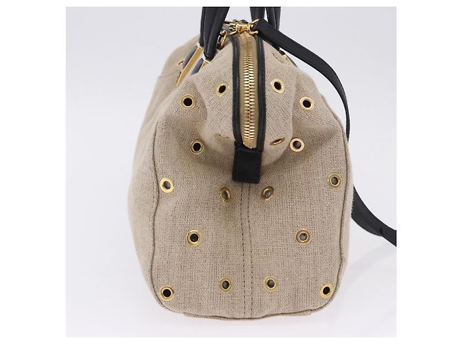 Borsa a mano FENDI Chameleon Canvas 2way Beige Tono Oro 8BL114 Auth 202092 - vista 5