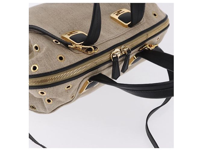 Borsa a mano FENDI Chameleon Canvas 2way Beige Tono Oro 8BL114 Auth 202092 - vista 6