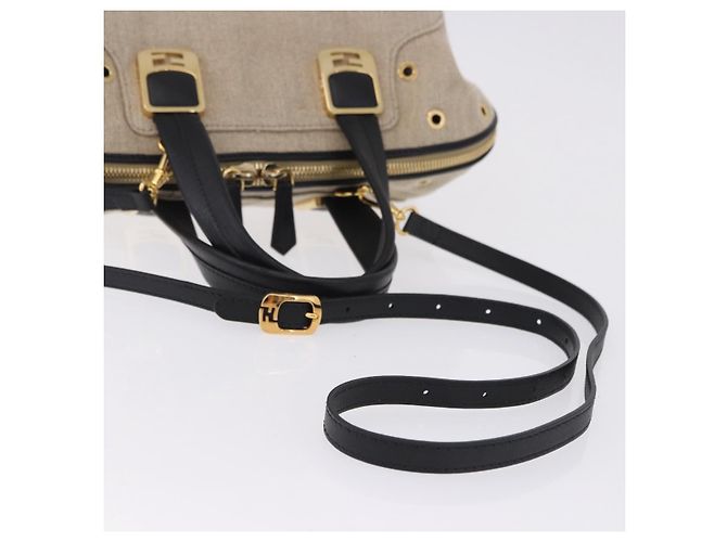 Borsa a mano FENDI Chameleon Canvas 2way Beige Tono Oro 8BL114 Auth 202092 - vista 8