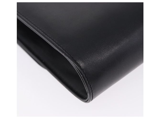 Céline Borsa a tracolla con catena CELINE in pelle nera e oro Auth mr2876A Nero D'oro - vista 13