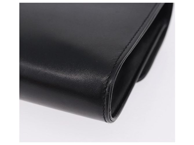Céline Borsa a tracolla con catena CELINE in pelle nera e oro Auth mr2876A Nero D'oro - vista 14