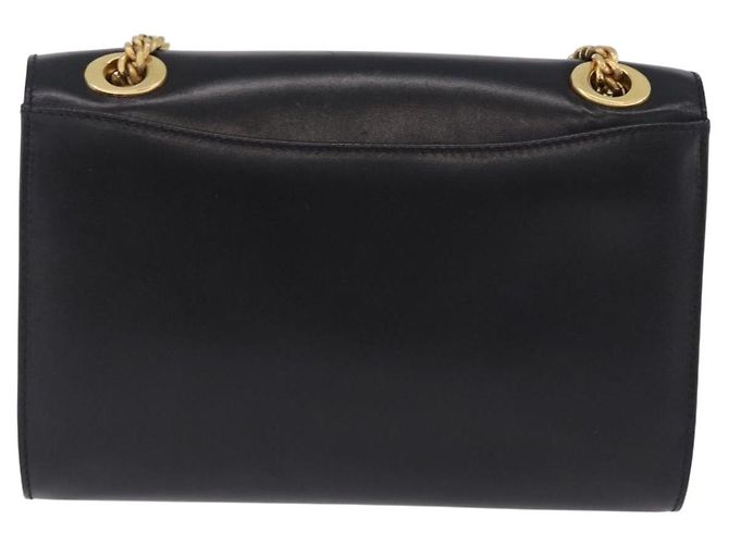 Céline Borsa a tracolla con catena CELINE in pelle nera e oro Auth mr2876A Nero D'oro - vista 3