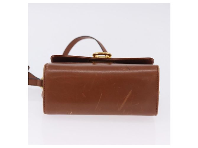 Borsa a tracolla Salvatore Ferragamo Gancini in pelle marrone e oro Auth 202457 D'oro - vista 11