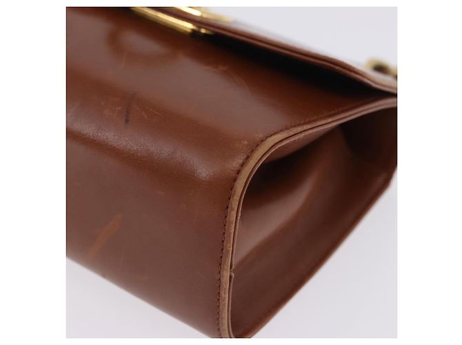 Borsa a tracolla Salvatore Ferragamo Gancini in pelle marrone e oro Auth 202457 D'oro - vista 14