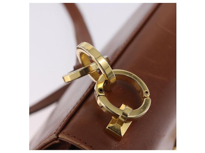 Borsa a tracolla Salvatore Ferragamo Gancini in pelle marrone e oro Auth 202457 D'oro - vista 17