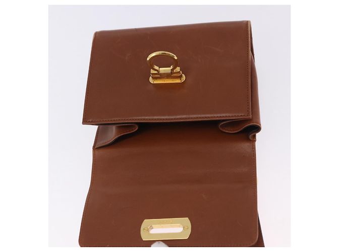 Borsa a tracolla Salvatore Ferragamo Gancini in pelle marrone e oro Auth 202457 D'oro - vista 19