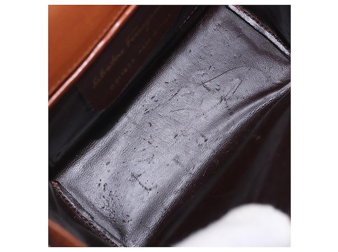 Borsa a tracolla Salvatore Ferragamo Gancini in pelle marrone e oro Auth 202457 D'oro - vista 23