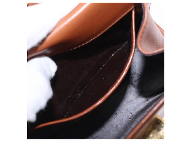 Borsa a tracolla Salvatore Ferragamo Gancini in pelle marrone e oro Auth 202457 D'oro - vista 26