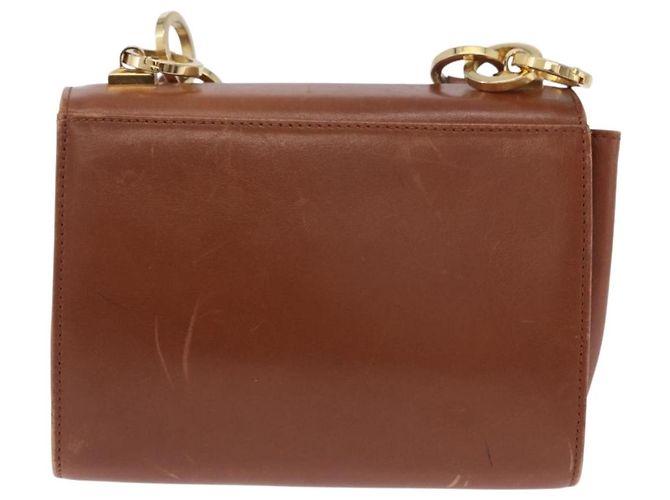 Borsa a tracolla Salvatore Ferragamo Gancini in pelle marrone e oro Auth 202457 D'oro - vista 3
