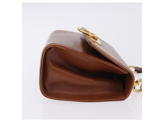 Borsa a tracolla Salvatore Ferragamo Gancini in pelle marrone e oro Auth 202457 D'oro - vista 5
