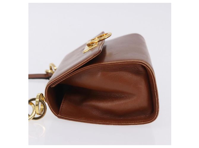 Borsa a tracolla Salvatore Ferragamo Gancini in pelle marrone e oro Auth 202457 D'oro - vista 6