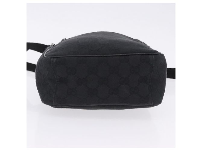 Borsa a tracolla GUCCI GG Canvas Nero Argento 03136 Auth 203437A - vista 10