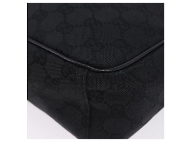 Borsa a tracolla GUCCI GG Canvas Nero Argento 03136 Auth 203437A - vista 12