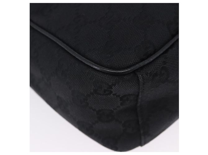 Borsa a tracolla GUCCI GG Canvas Nero Argento 03136 Auth 203437A - vista 13