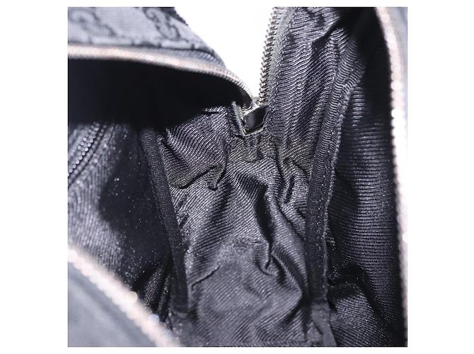 Borsa a tracolla GUCCI GG Canvas Nero Argento 03136 Auth 203437A - vista 19
