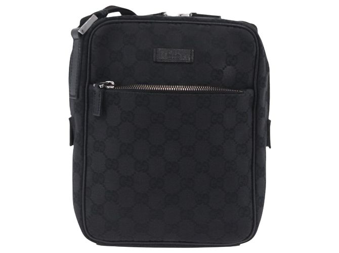 Borsa a tracolla GUCCI GG Canvas Nero Argento 03136 Auth 203437A - vista 2