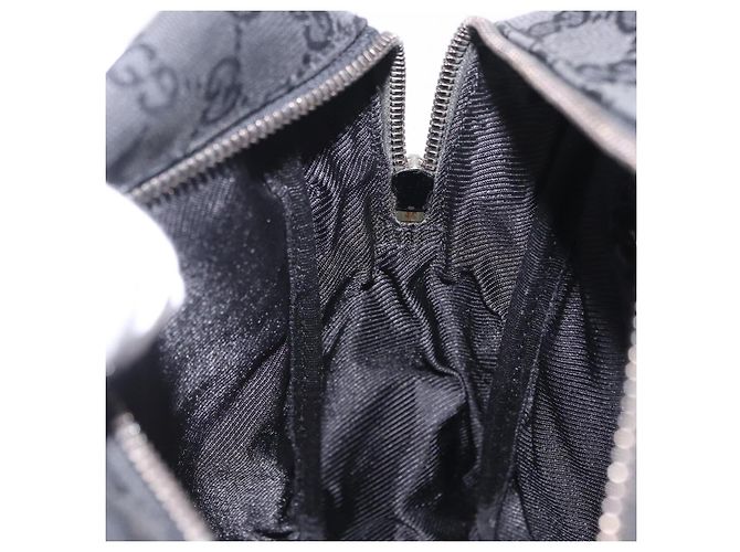 Borsa a tracolla GUCCI GG Canvas Nero Argento 03136 Auth 203437A - vista 20