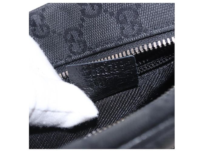 Borsa a tracolla GUCCI GG Canvas Nero Argento 03136 Auth 203437A - vista 25