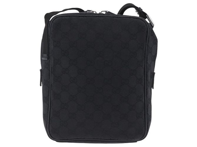 Borsa a tracolla GUCCI GG Canvas Nero Argento 03136 Auth 203437A - vista 3