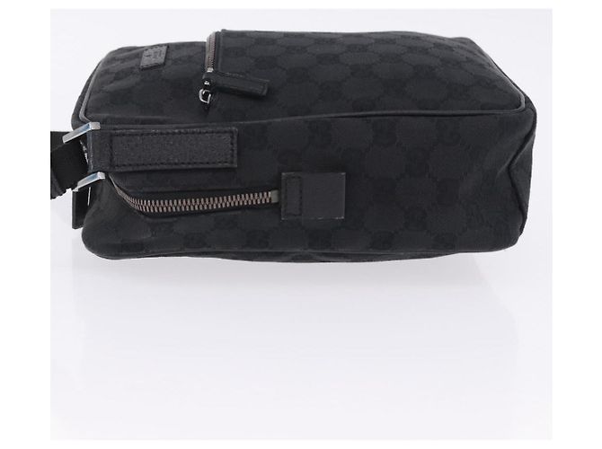 Borsa a tracolla GUCCI GG Canvas Nero Argento 03136 Auth 203437A - vista 5