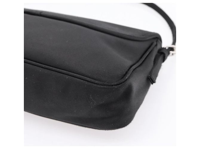 Borsa a tracolla BALENCIAGA Satin Black Silver Auth 203659V Nero Argento - vista 12