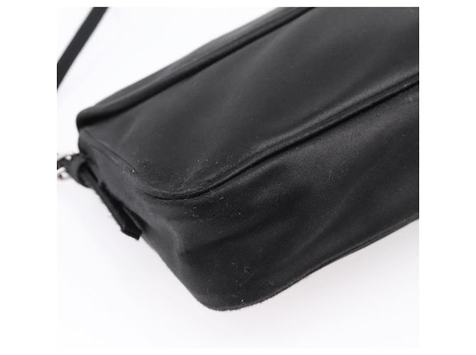 Borsa a tracolla BALENCIAGA Satin Black Silver Auth 203659V Nero Argento - vista 13