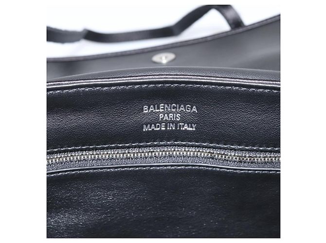 Borsa a tracolla BALENCIAGA Satin Black Silver Auth 203659V Nero Argento - vista 17