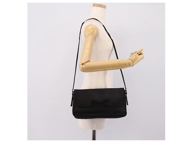 Borsa a tracolla BALENCIAGA Satin Black Silver Auth 203659V Nero Argento - vista 24