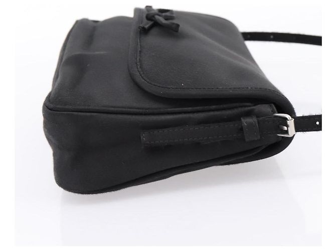 Borsa a tracolla BALENCIAGA Satin Black Silver Auth 203659V Nero Argento - vista 5