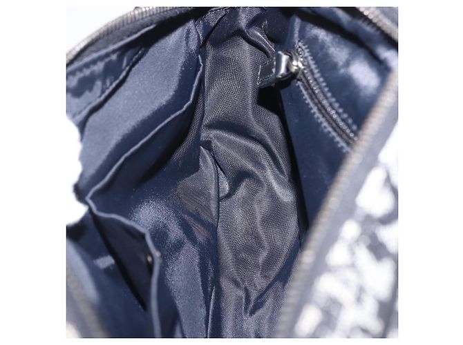 Bolsa de Ombro Christian Dior Trotter Canvas Preta Prata Auth ka6139V Preto - vista 23