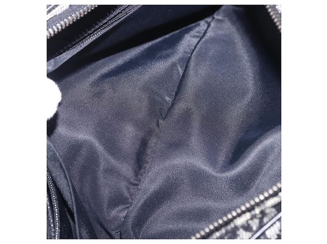 Bolsa de Ombro Christian Dior Trotter Canvas Preta Prata Auth ka6139V Preto - vista 26