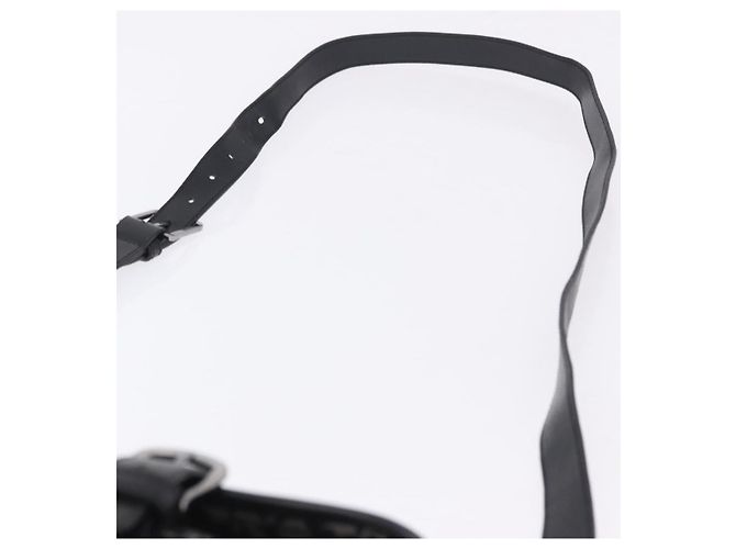 Bolsa de Ombro Christian Dior Trotter Canvas Preta Prata Auth ka6139V Preto - vista 8